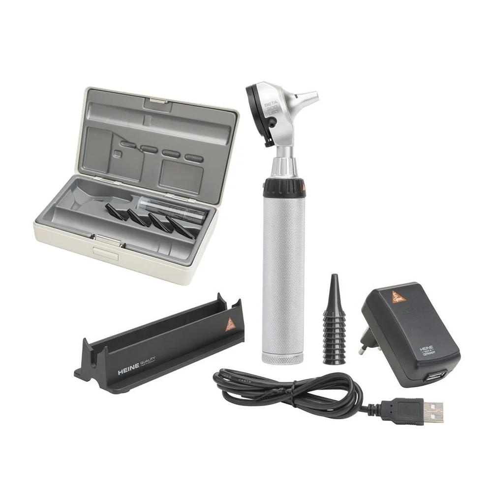 HEINE BETA 200 LED otoscope Set with rechargeable handle in case
