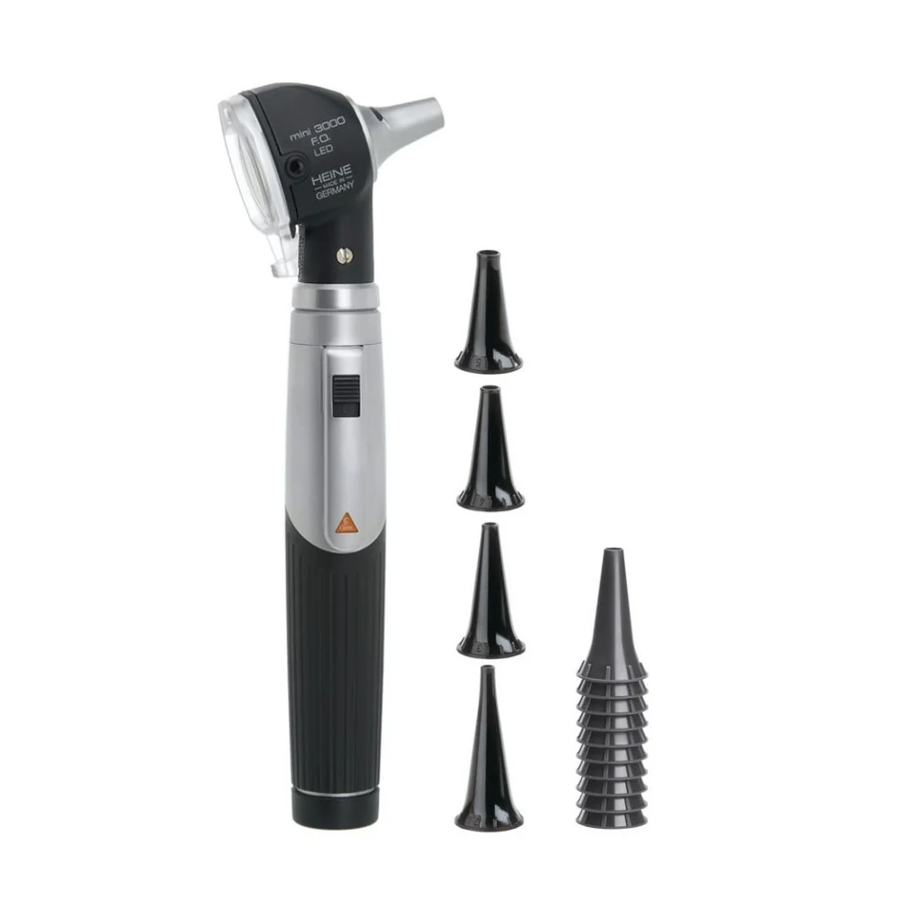 HEINE mini 3000 LED F.O. otoscope with ear funnels