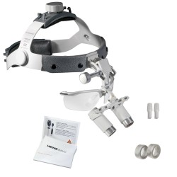 HEINE HRP 3.5x binocular loupes on headband with S-GUARD
